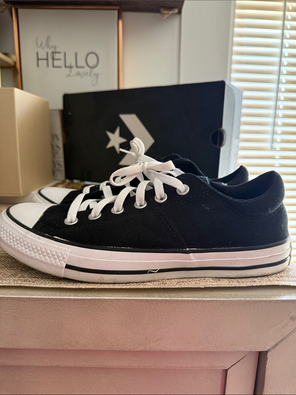 Converse Black and White Low Top Canvas Sneakers